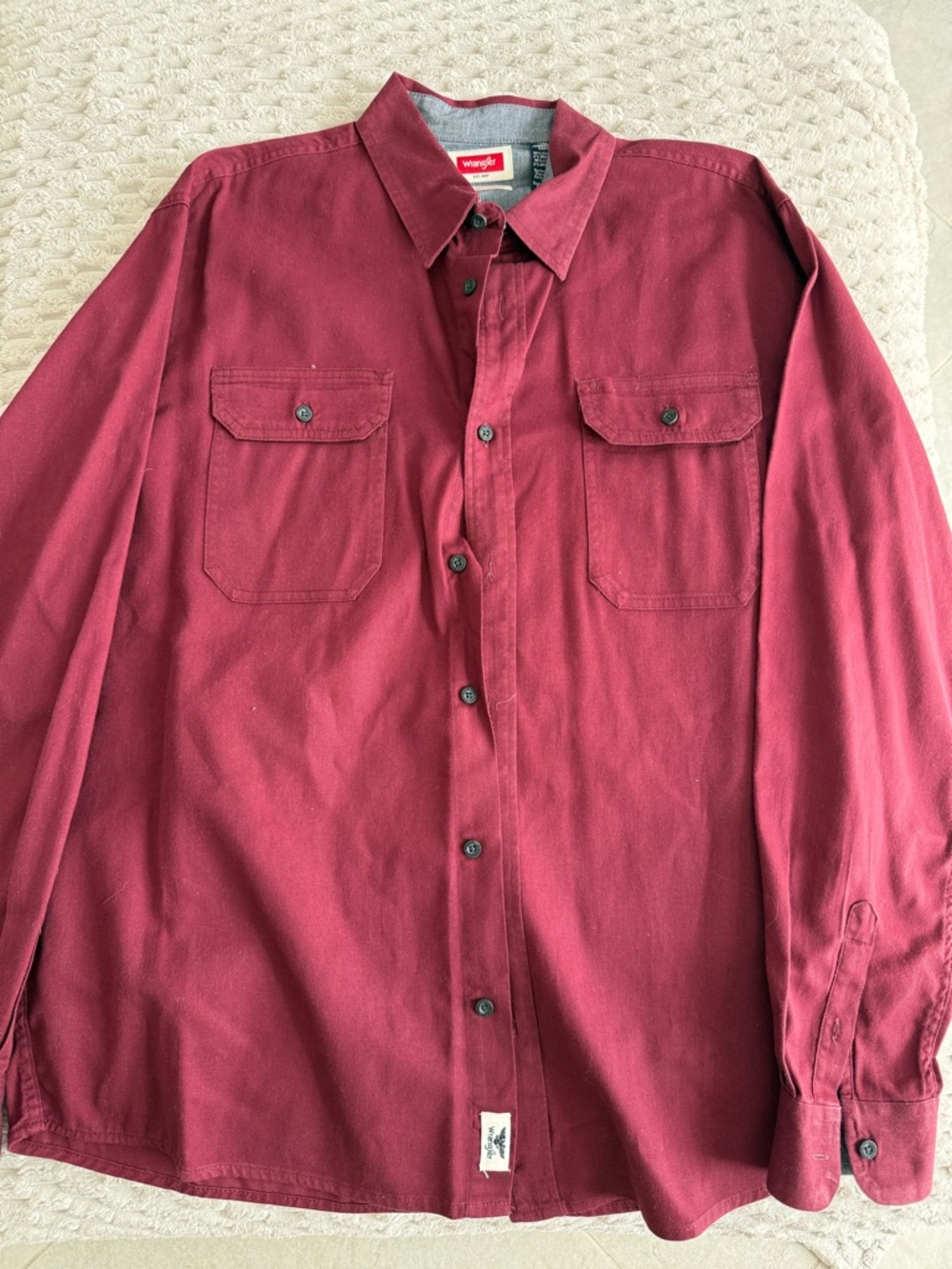 Wrangler Burgundy Button-Front Shirt